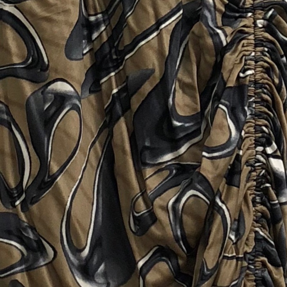 Halston Heritage Side Tie Cinched Silk Blend Dress - Picture 3 of 8